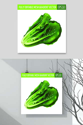 蔬菜绿色插图清新矢量水果插画素材