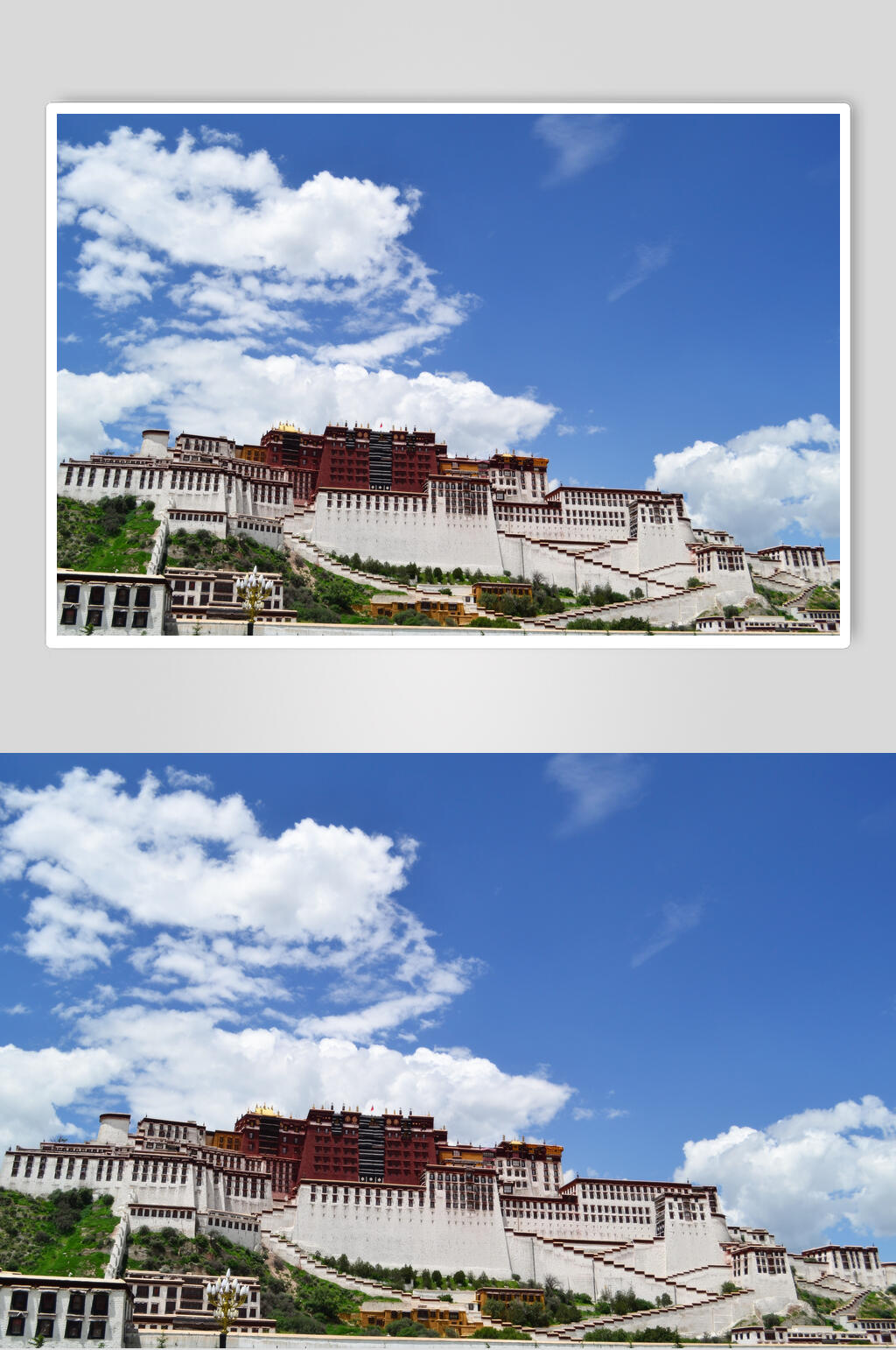 白云蓝天布达拉宫风景图素材