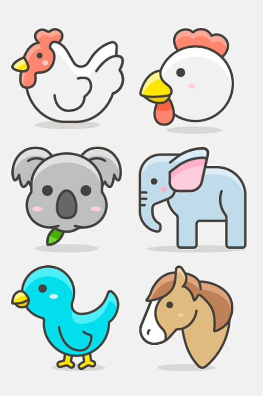 大象卡通可爱动物免抠素材-众图网