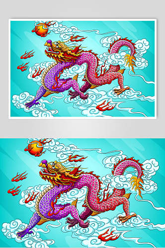 创意中国风神兽矢量图案素材