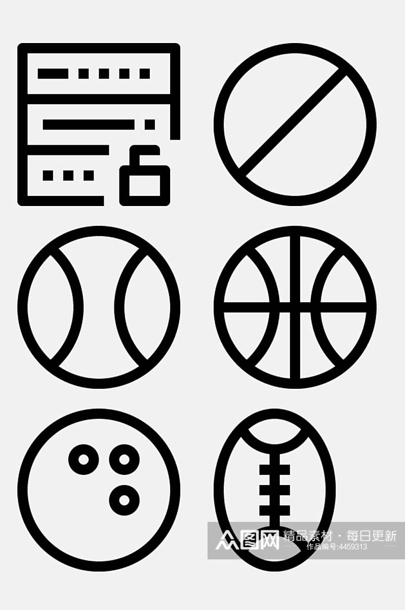 篮球线条图标免抠素材素材
