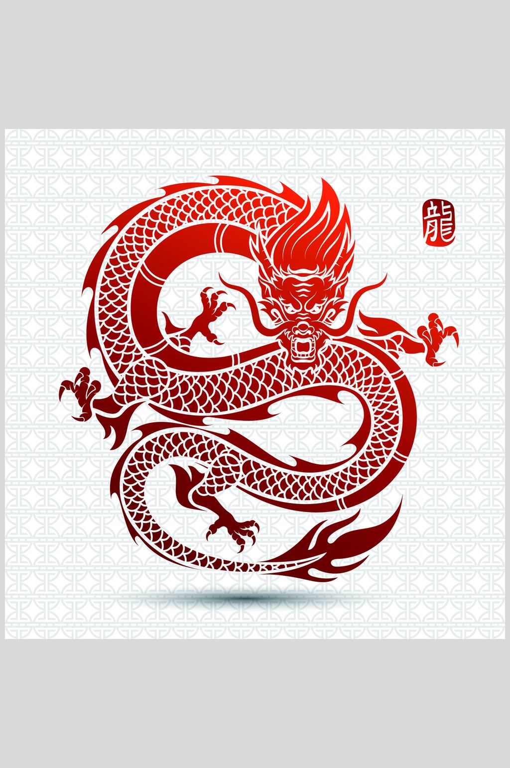 经典神兽矢量图案素材素材