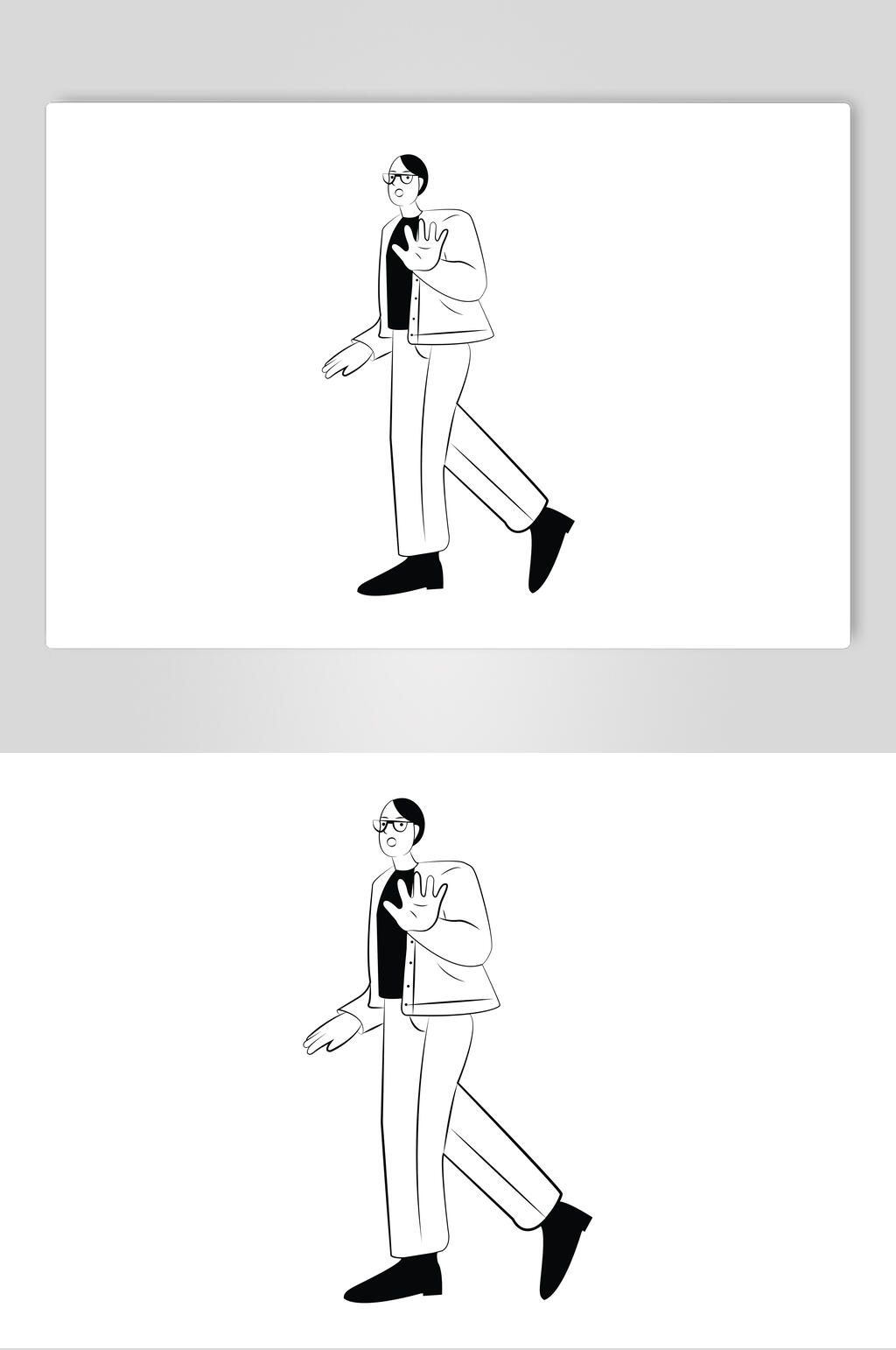 个性扁平化人物插画素材素材