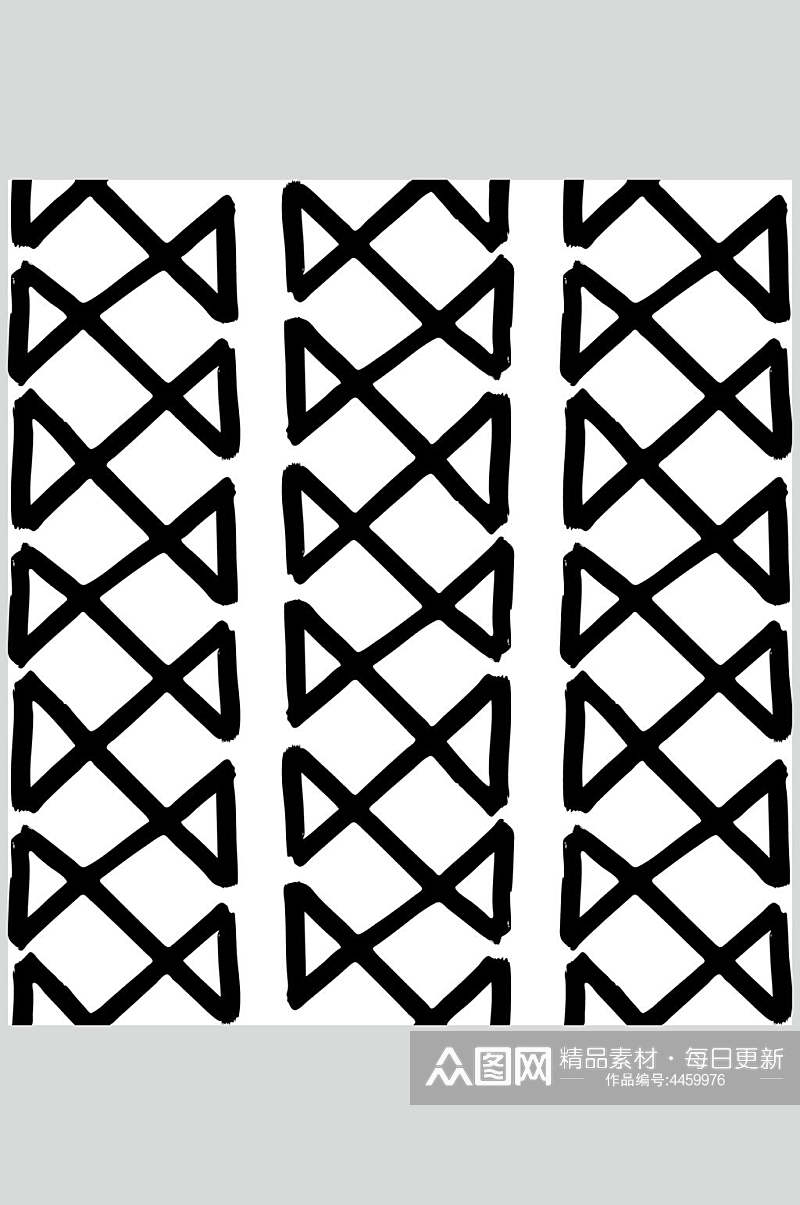 线条创意黑白几何图案矢量素材素材