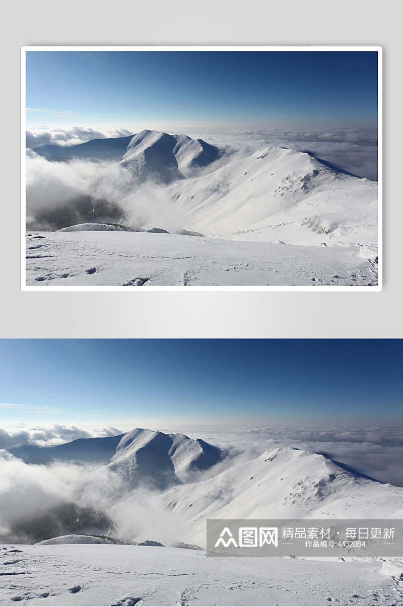 雪山雪花雪景图片素材