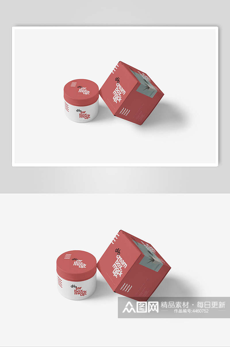 红色盒子简洁文创品牌样机素材