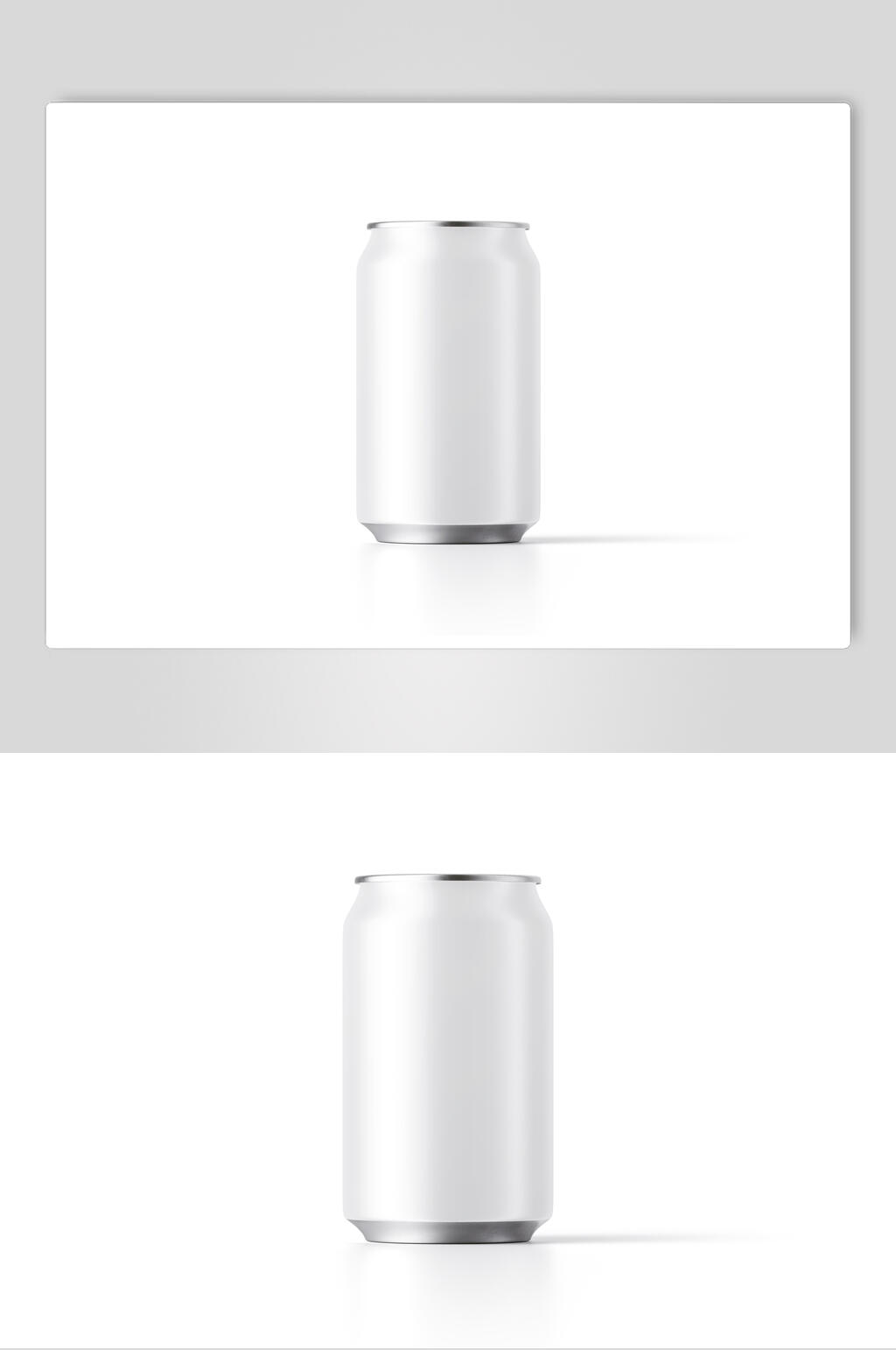 简约白色易拉罐样机素材