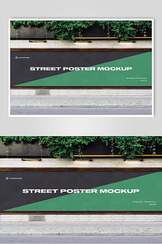 英文大气城市街道户外海报样机