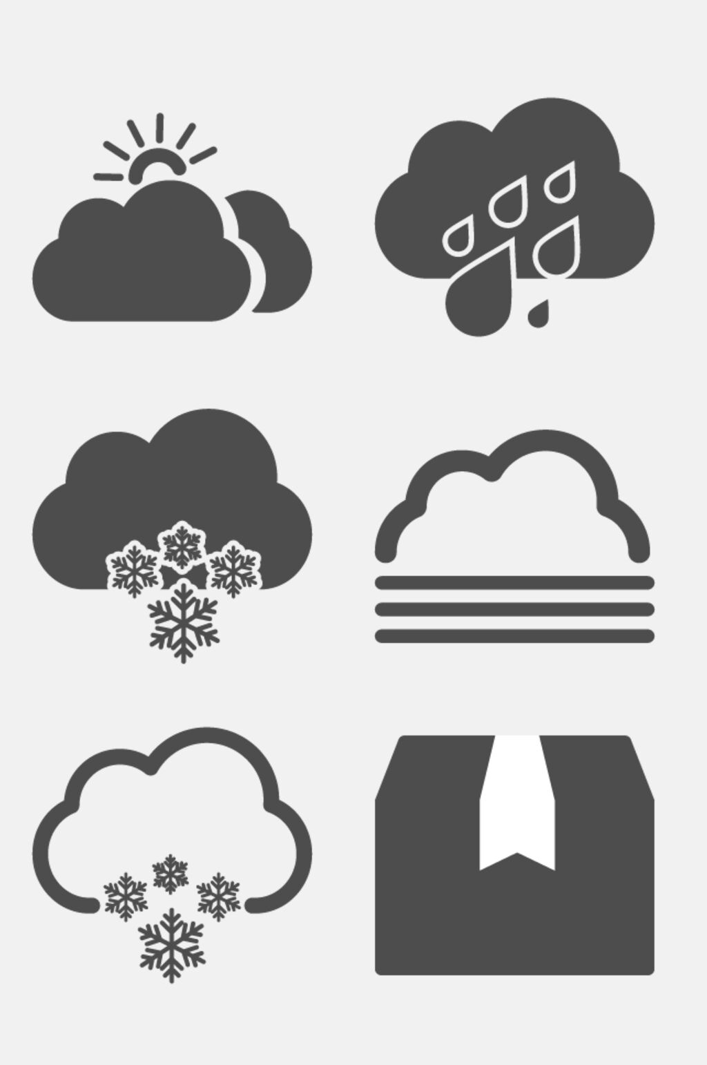 雪花云朵黑色生活网络图标免抠素材素材