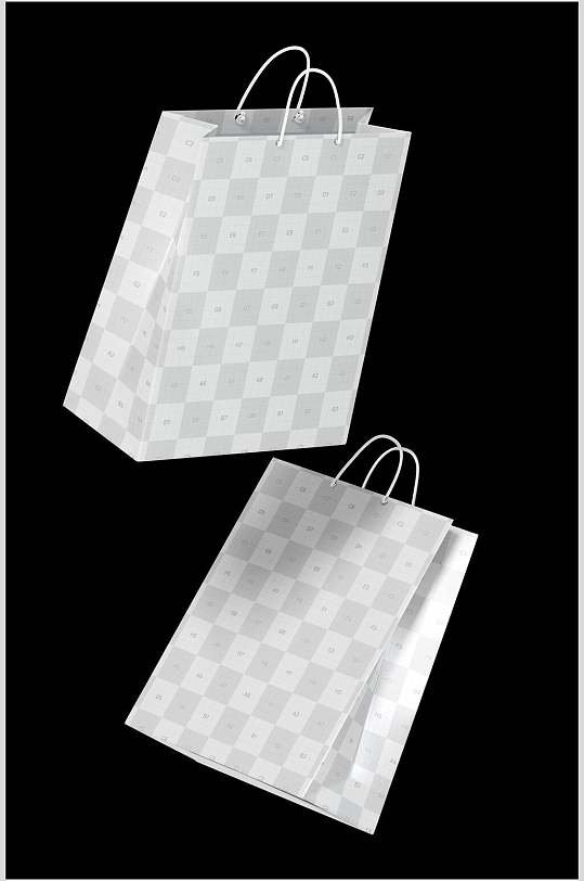 纸袋简约手提袋包装贴图样机