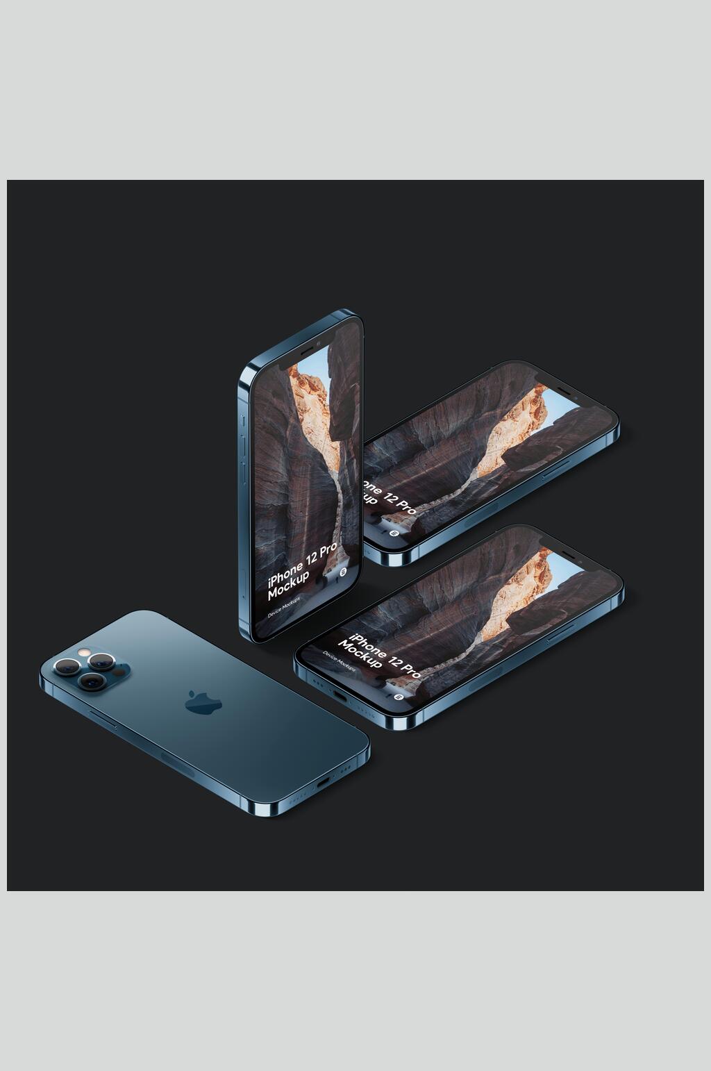 英文字母黑iPhone手机展示样机素材
