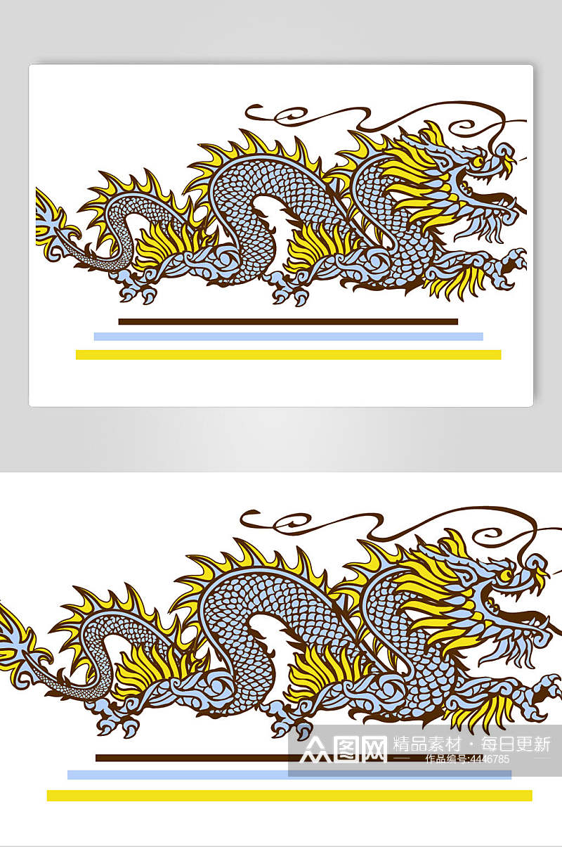中国龙潮流猛虎插画印花矢量素材素材