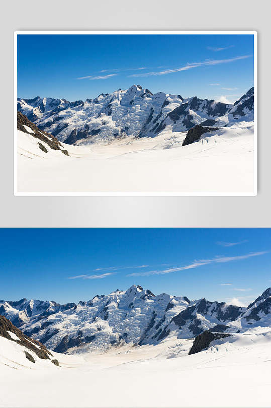 蓝色雪山雪景图片