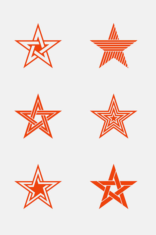 五角星橙色抽象几何图形免抠素材