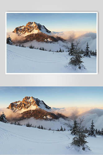 唯美雪山雪景图片