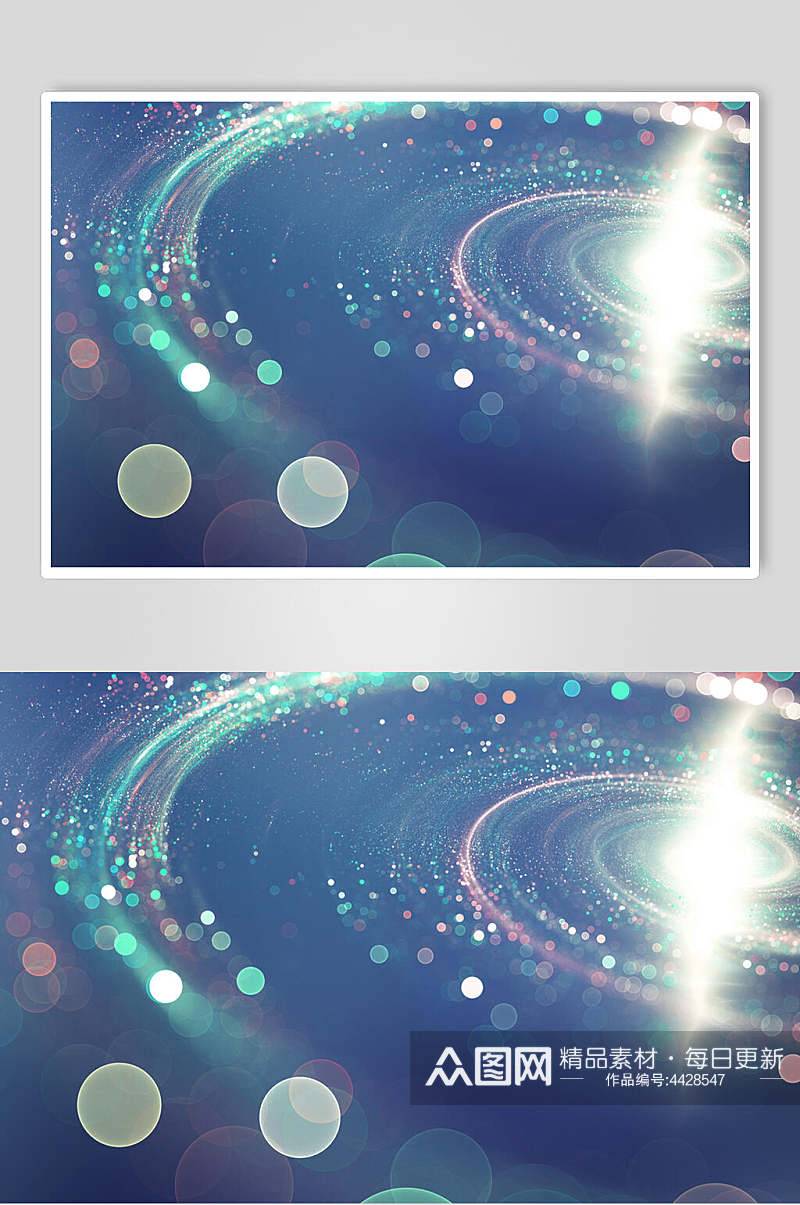 蓝绿色旋涡星系图片素材