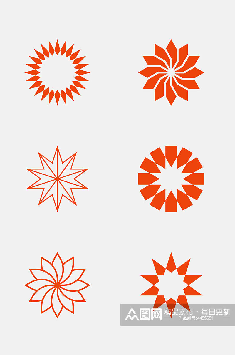 花纹橙色抽象几何图形免抠素材素材