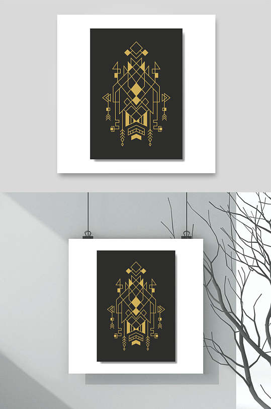 烫金线条潮流图案矢量素材