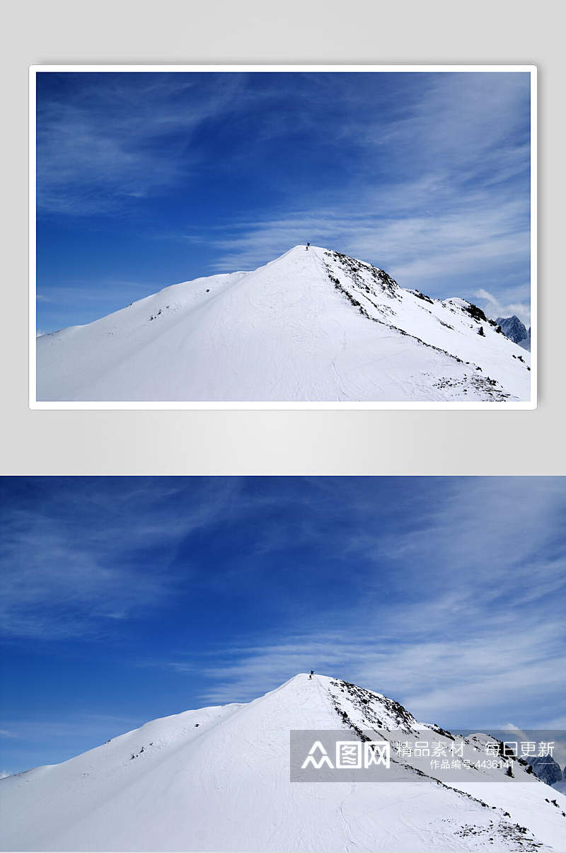 白色大气雪山雪景图片素材