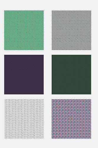 绿紫简约手绘几何抽象图案免抠素材
