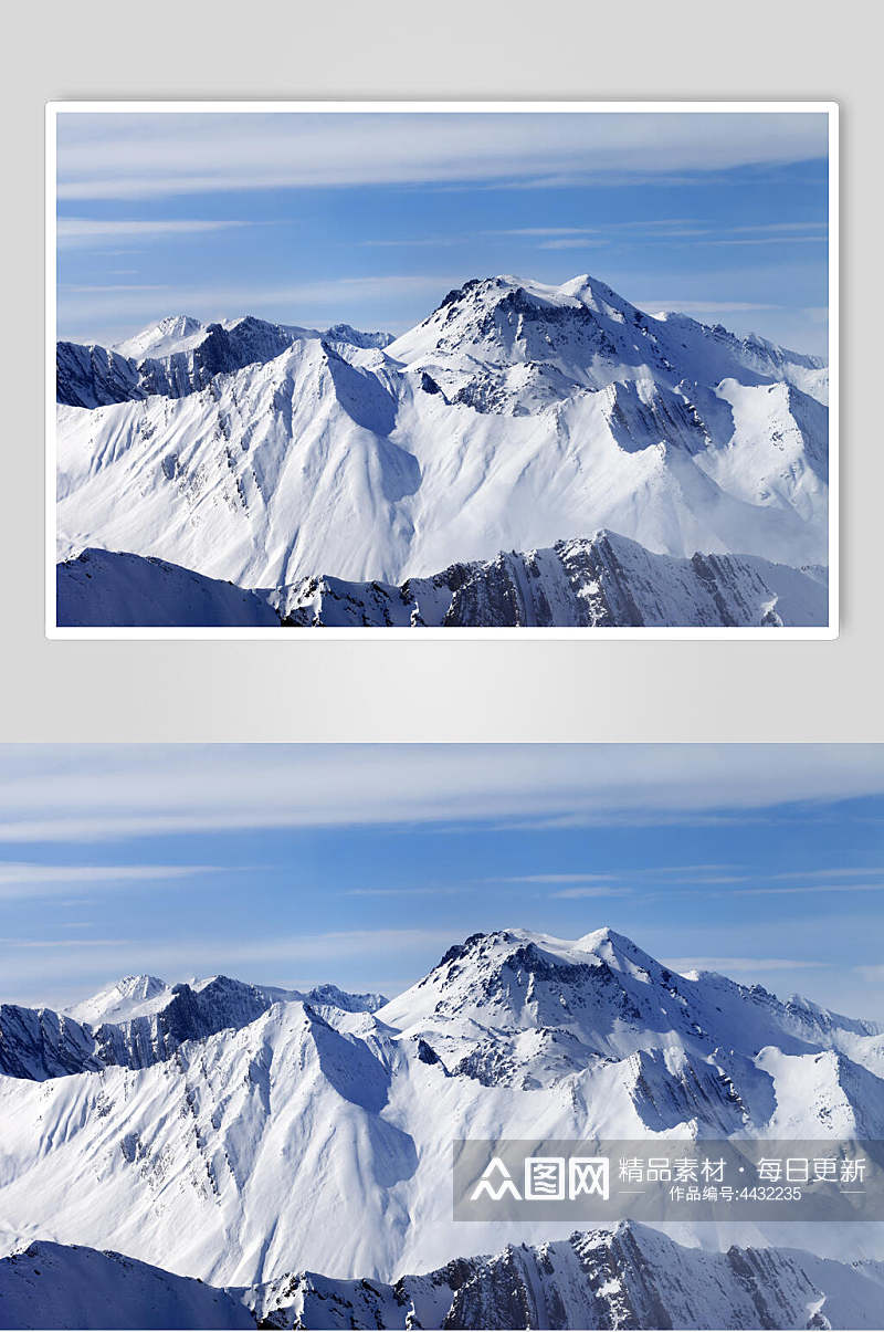 大山雪山雪景图片素材