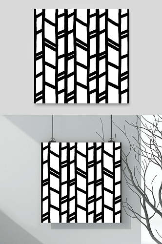创意黑白几何图案矢量素材