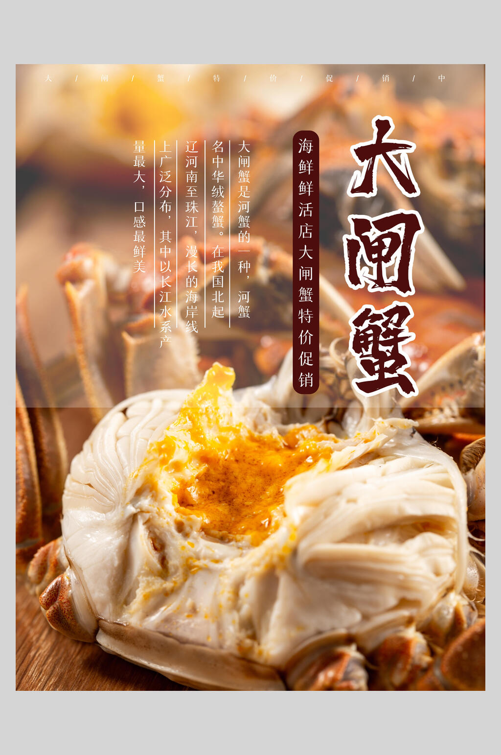 创意美味大闸蟹海报素材