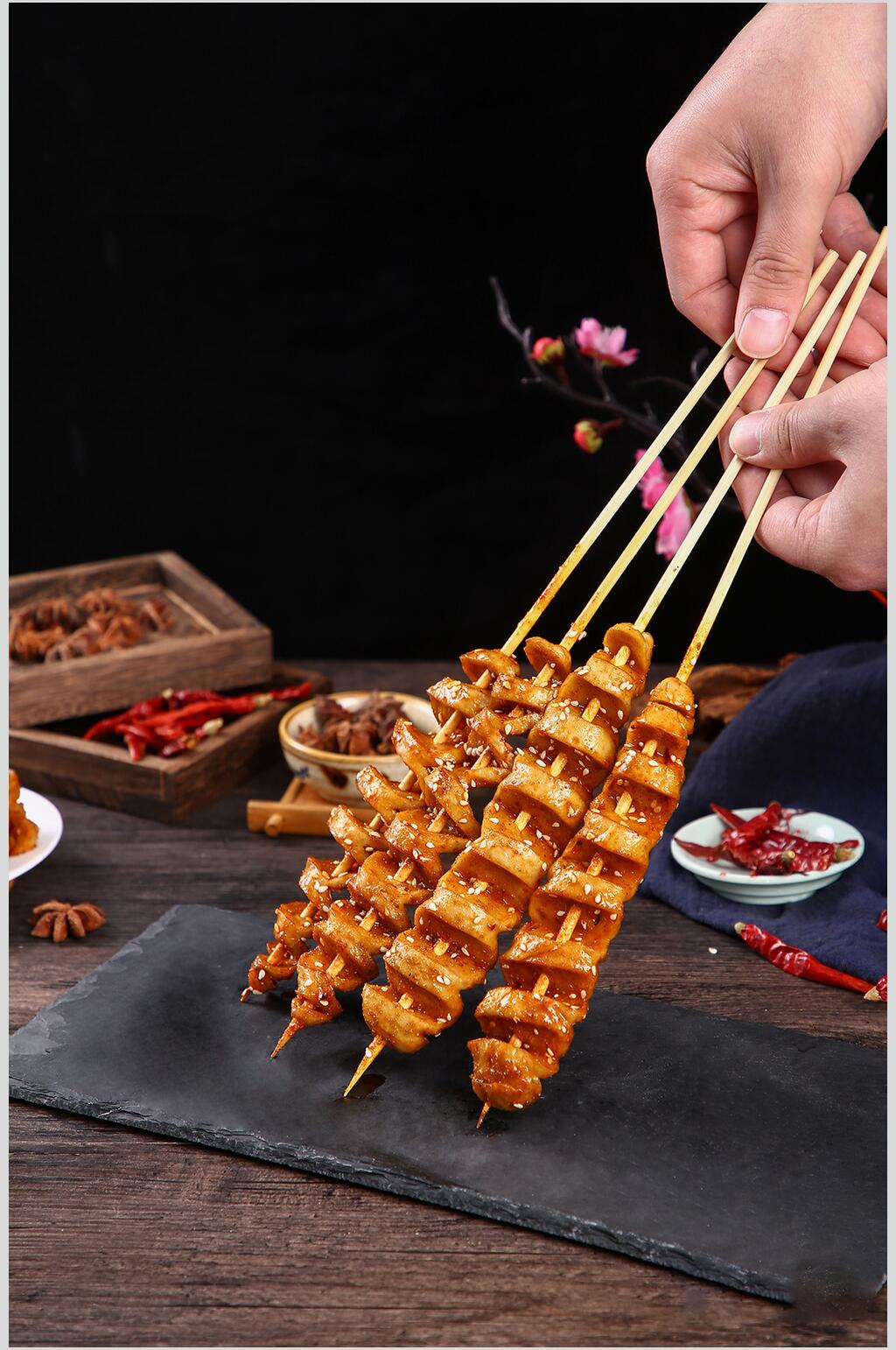 麻辣好吃烤面筋图片素材