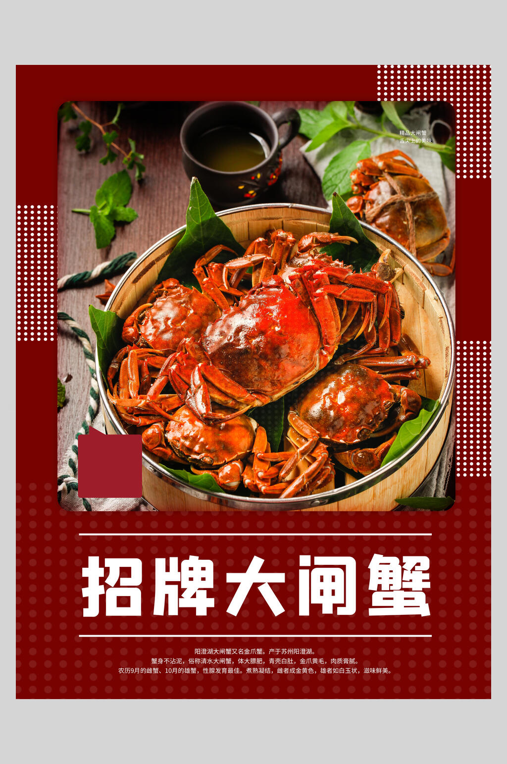 美味招牌大闸蟹海报素材