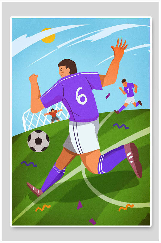 足球校园生活插画