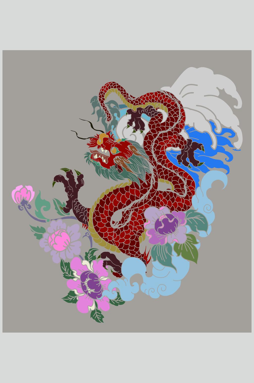 龙神兽矢量图案素材素材