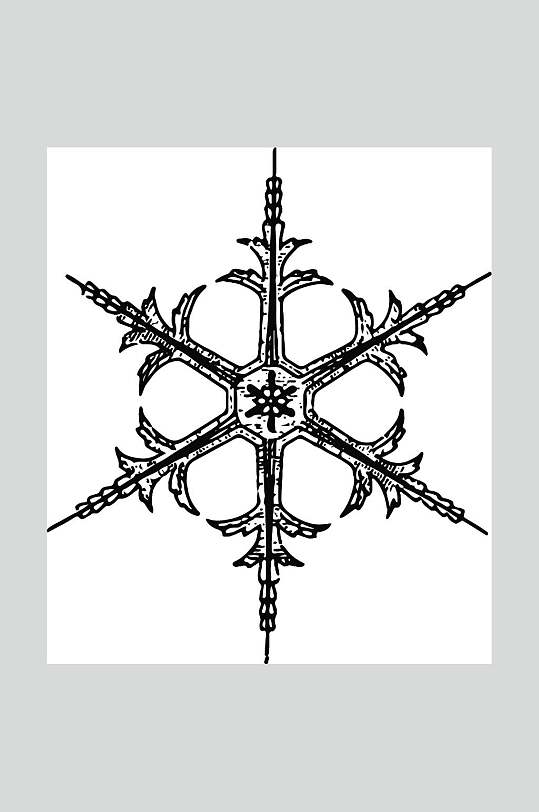 六边雪花矢量素材