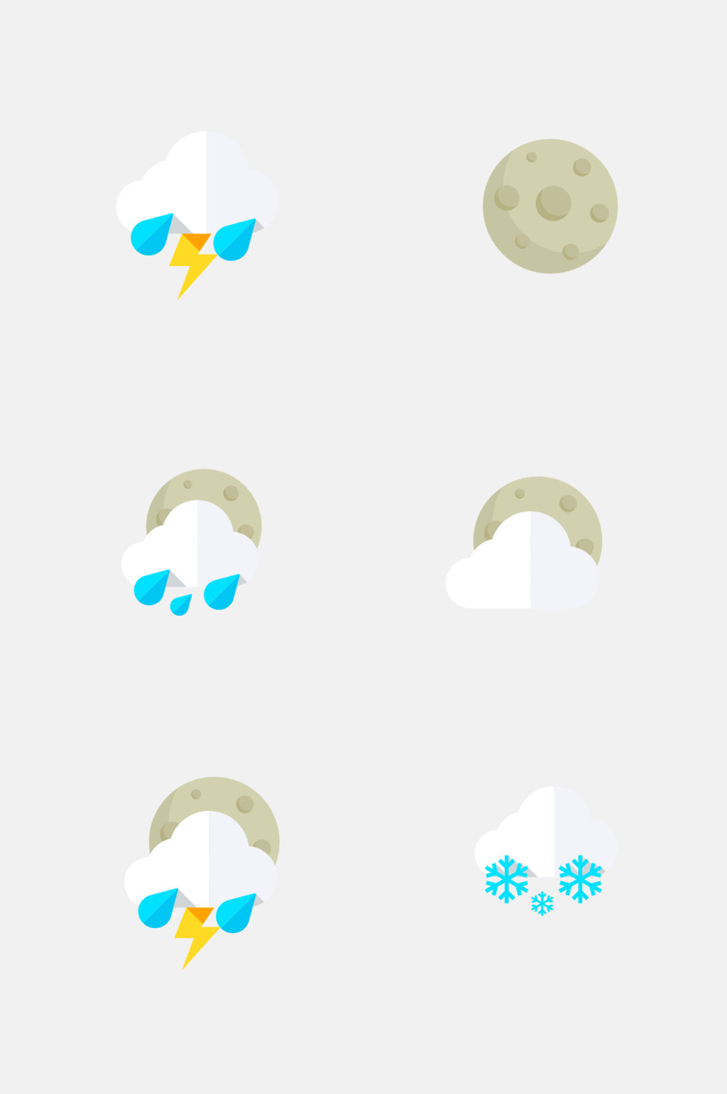 卡通雪花彩色天气图标免抠素材素材