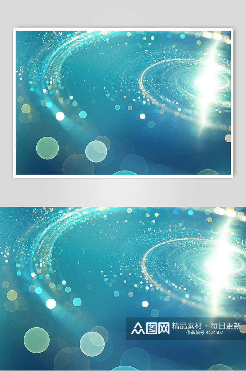 蓝色光点旋涡星系图片素材