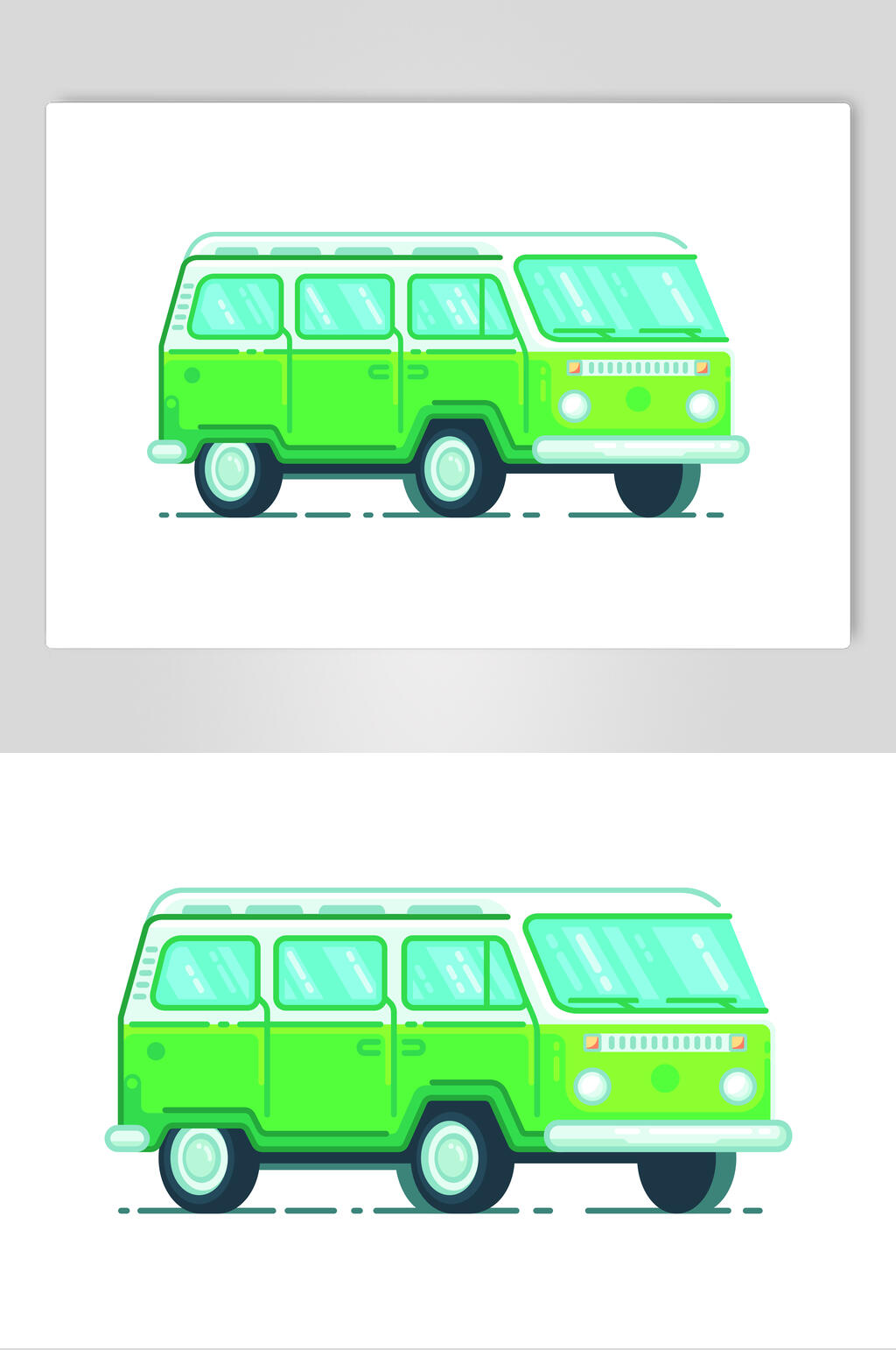 绿色简约手绘出行旅游插画矢量素材素材