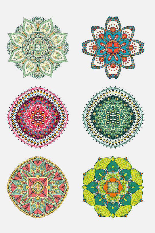 四合纹样民族风图案免抠素材