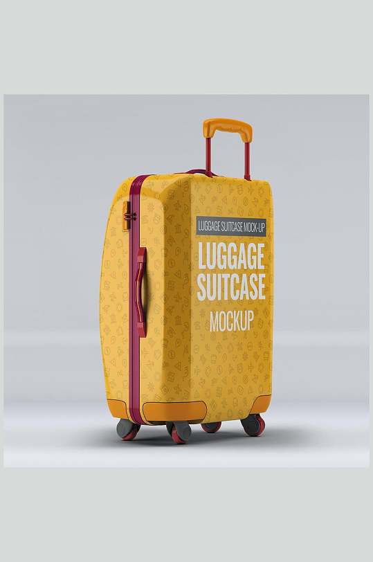 黄色行李箱背包样机