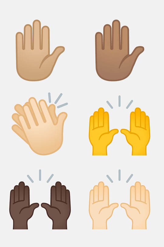 手掌心线条动作表情卡通免抠素材