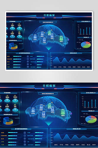 蓝色图形网络科技信息图素材
