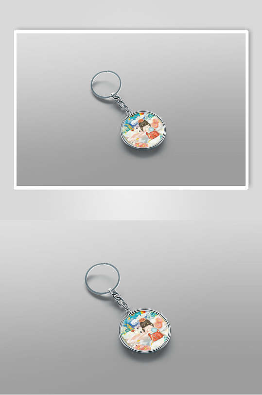 铁环扣挂饰阴影文创设计vi样机