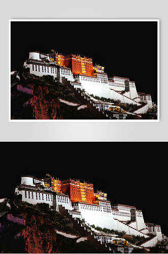 夜景布达拉宫风景图
