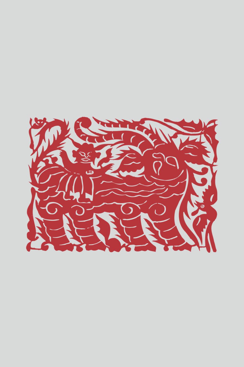 传统生肖剪纸图案矢量素材素材