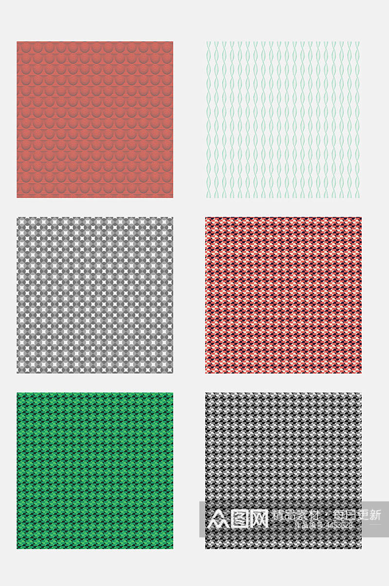红绿手绘清新几何抽象图案免抠素材素材