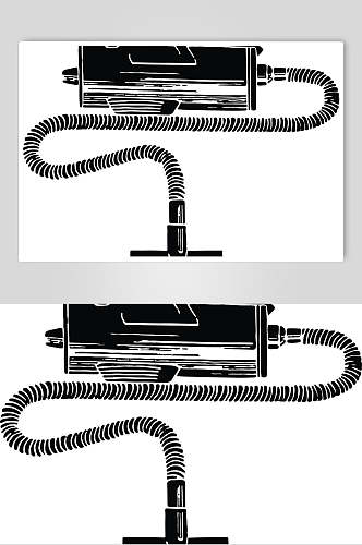 吸尘器黑白色简约家用电器矢量素材