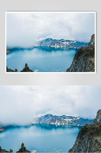 吉林长白山蓝天池自然风光图片