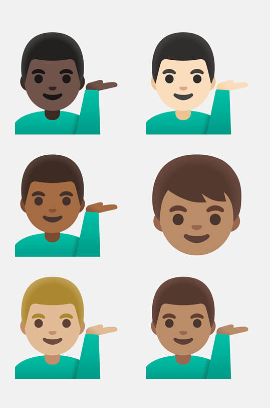 举手衣服人物动作表情卡通免抠素材