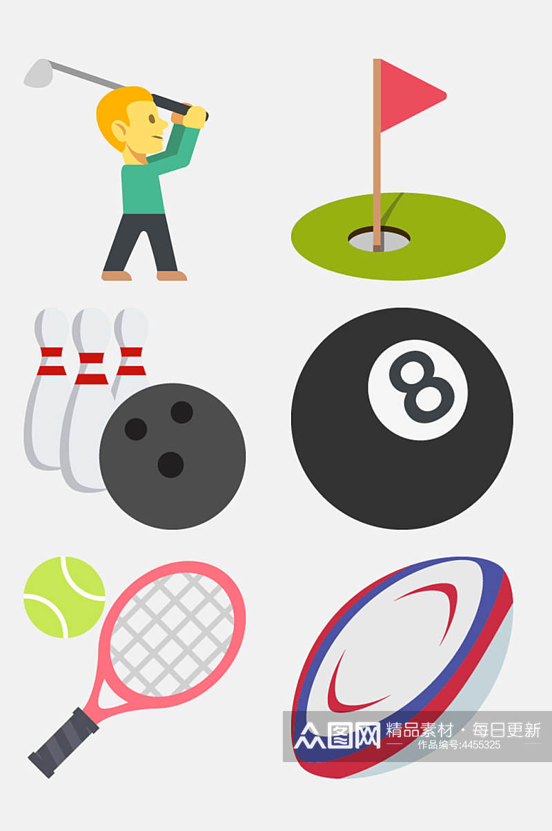 网球卡通生活出行类图标免抠素材素材