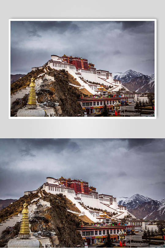 阴天布达拉宫风景图