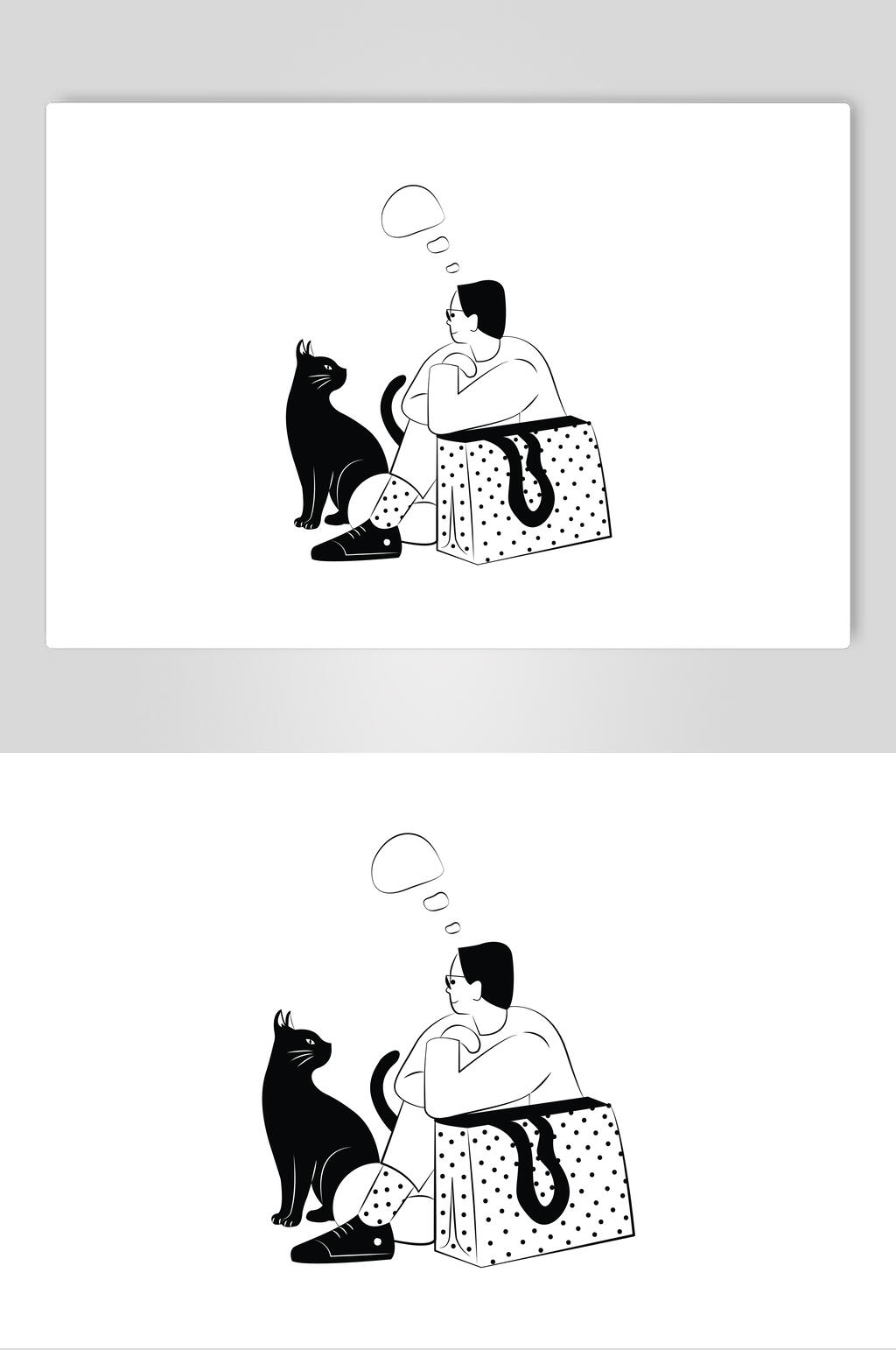 简约扁平化人物插画素材素材