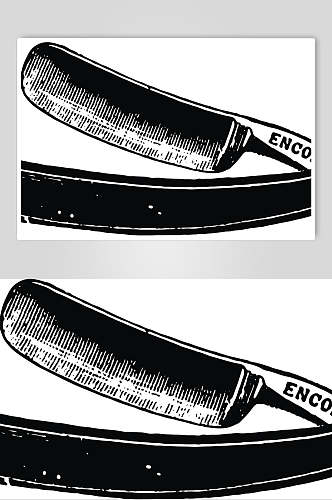 线条工具简约黑色理发用品矢量素材